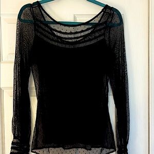 Guess Black Sheer Women's Top